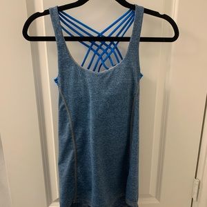 Lulu workout tank (open back) strappy bra included